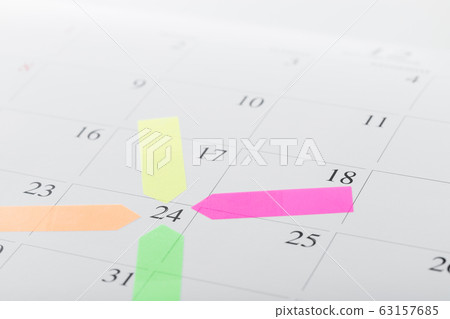 Calendar and sticky notes Calendar and sticky notes 63157685