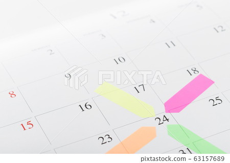 Calendar and sticky notes Calendar and sticky notes 63157689
