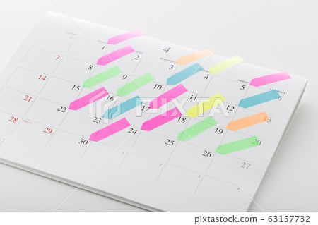 Calendar and sticky notes Calendar and sticky notes 63157732