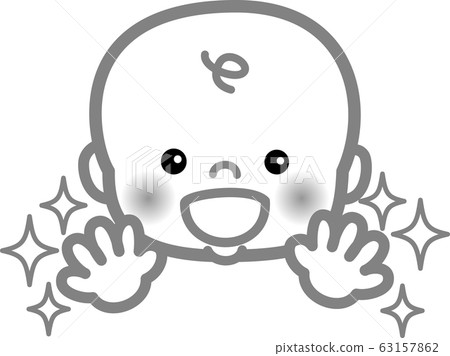 Handwashing, infant warming, prevention and measures, coronavirus cold flu, gray 63157862