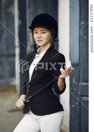 Rider in a sports uniform on a rancho 63157995