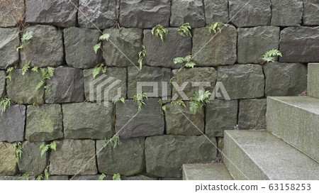 Korean traditional stone wall architecture and stone steps Korean traditional stone wall architecture and stone steps 63158253
