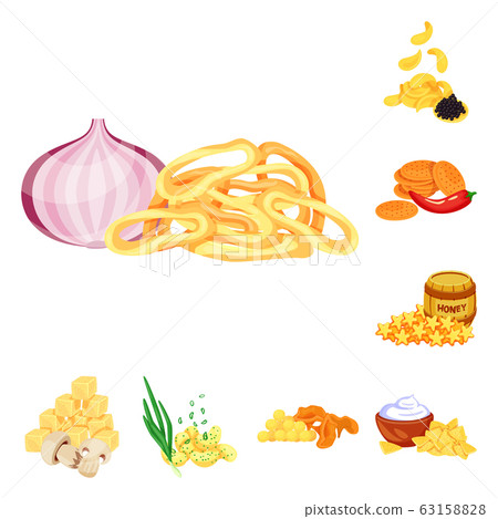 Vector design of food and product sign. Collection of food and party stock symbol for web. 63158828
