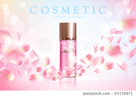 Advertising poster for cosmetic product with rose Advertising poster for cosmetic product with rose 63158971