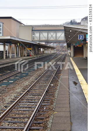 早春拍攝北海道豐子町JR洞爺站的照片 63159334