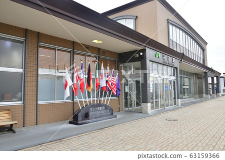 早春拍攝北海道豐子町JR洞爺站的照片 早春拍攝北海道豐子町JR洞爺站的照片 63159366