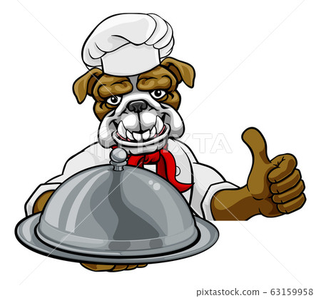 Bulldog Chef Mascot Sign Cartoon 63159958