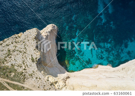 Aerial view of Sanap cliffs. Gozo island, Malta 63160061