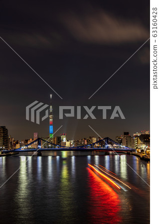 Kiyosu Bridge and Sky Tree (Tokyo Paralympic Light Up) Kiyosu Bridge and Sky Tree (Tokyo Paralympic Light Up) 63160428