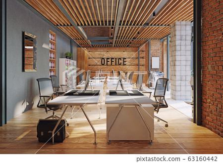 contemporary loft office - Stock Illustration [63160442] - PIXTA