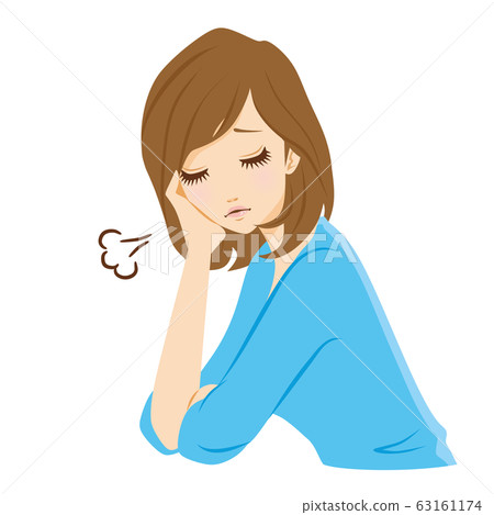 臉頰棒女人嘆氣 63161174