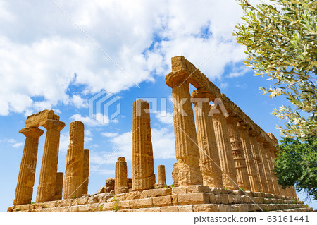 Temple of Hera Lacinia or Juno on highest rocky spur of the Valley of Temples 63161441
