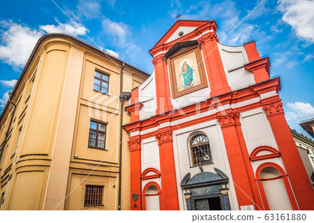 Church in the historic center of Krakow town. 63161880