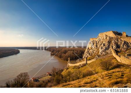 Devin castle ruins above the Danube river. 63161888