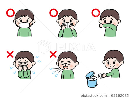 Cough etiquette_Male (painting and line) Cough etiquette_Male (painting and line) 63162085