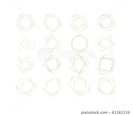 Gold polygonal geometric frames. Vector Gold polygonal geometric frames. Vector 63162239
