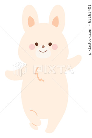 一隻兔子跳的插圖 63163401