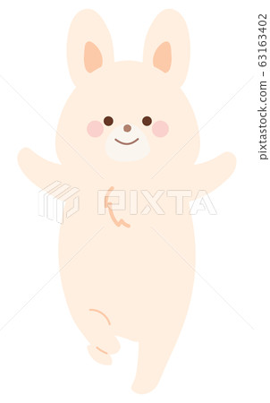 一隻兔子跳的插圖 63163402