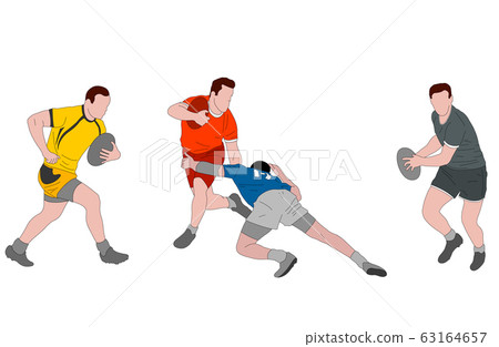 rugby players detailed color illustration rugby players detailed color illustration 63164657