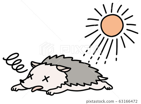 Illustration of a heatstroke hedgehog 63166472