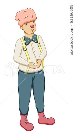 Cartoon style man in clown costume isolated 63166609