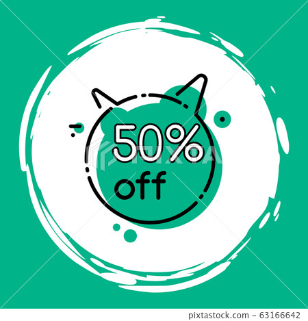 50 Percent Sale, Painted Geometric Circle Isolated 50 Percent Sale, Painted Geometric Circle Isolated 63166642