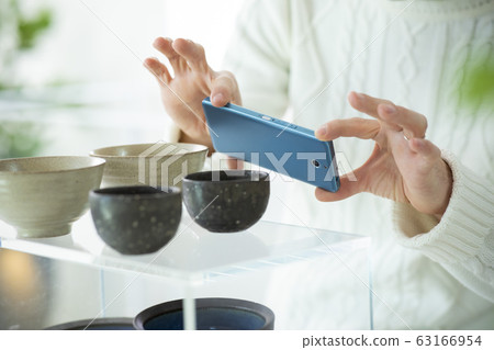 Pottery, tableware, work, exhibition, smartphone, photography, photography 63166954