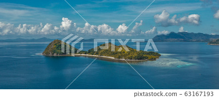 Aerial view of Ditaytayan island in Coron, Palawan, Philippines Aerial view of Ditaytayan island in Coron, Palawan, Philippines 63167193