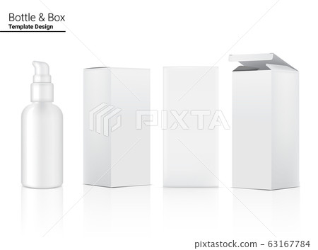 Pump Bottle Mock up Realistic Cosmetic and Box for 63167784