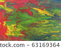 Liquid painting abstract texture. Colorful combination of bright colors. 63169364