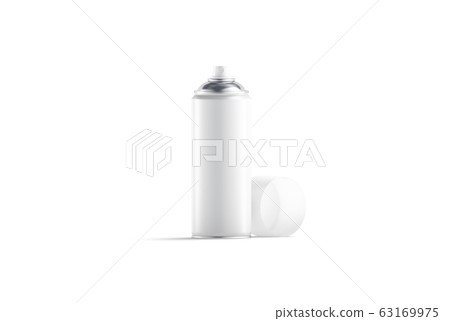 Blank white opened spray can mockup, front view 63169975
