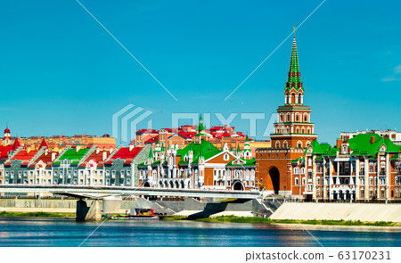 Spasskaya Tower and Theatre Footbridge in Yoshkar-Ola, Russia 63170231