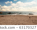 Odessa, Ukraine. . View of one of the most beatuful sandy beach of the Black sea coast. 63170327