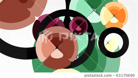 Abstract background, trendy color circles geometrical composition. Vector Illustration For Wallpaper, Banner, Background, Card, Book Illustration, landing page Abstract background, trendy color circles geometrical composition. Vector Illustration For Wallpaper, Banner, Background, Card, Book Illustration, landing page 63170690
