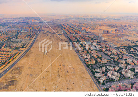 Aerial view of Jumeirah island, Dubai Downtown 63171322