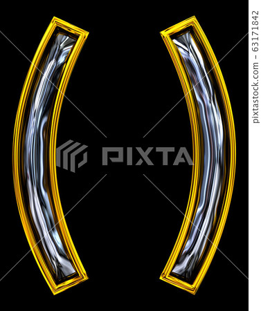 3D rendering, parentesis sign. 3D rendering, parentesis sign. 63171842
