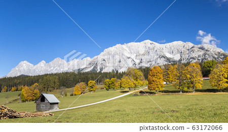 autumn view of Dachstein massif in Austria autumn view of Dachstein massif in Austria 63172066