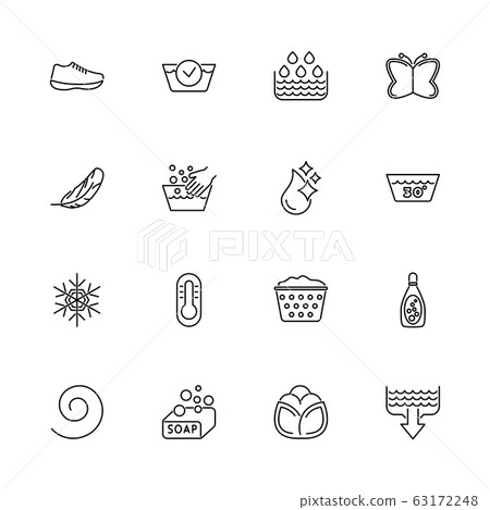 Washing - Flat Vector Icons Washing - Flat Vector Icons 63172248