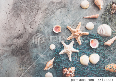 Summer sea flat lay Summer sea flat lay 63172283