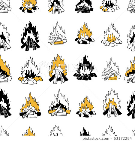 Modern vector seamless pattern with burning... - Stock Illustration ...