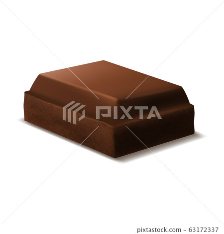 Realistic 3d Detailed Dark Chocolate Piece. Vector - Stock Illustration ...