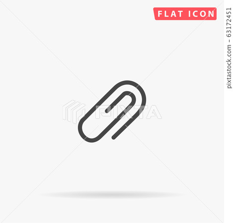 Paperclip flat vector icon 63172451