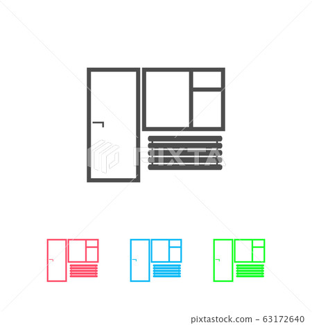 Window and door icon flat. Window and door icon flat. 63172640
