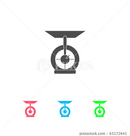 Kitchen scales icon flat. Kitchen scales icon flat. 63172641