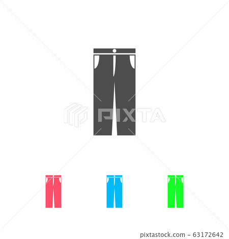 Jeans pants icon flat. 63172642