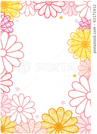 Japanese pattern flower chrysanthemum frame background material postcard Japanese pattern flower chrysanthemum frame background material postcard 63172912