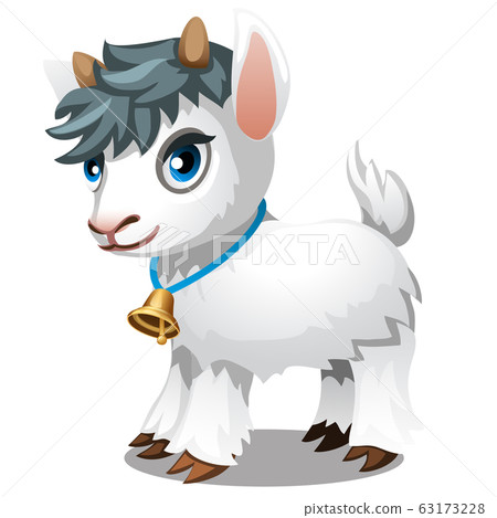 Cute little goat isolated on a white background. Vector cartoon close-up illustration. Cute little goat isolated on a white background. Vector cartoon close-up illustration. 63173228