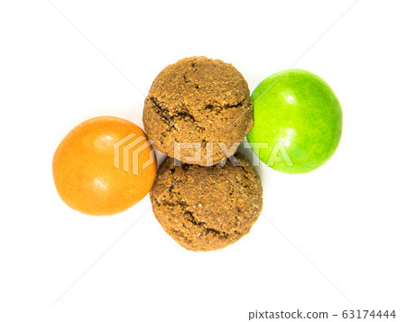 Pepernoten traditional dutch treats on white 63174444