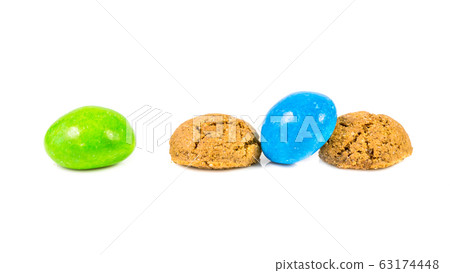 Pepernoten bunch of traditional and colored 63174448