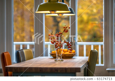 Autumn interior still life scene Autumn interior still life scene 63174713